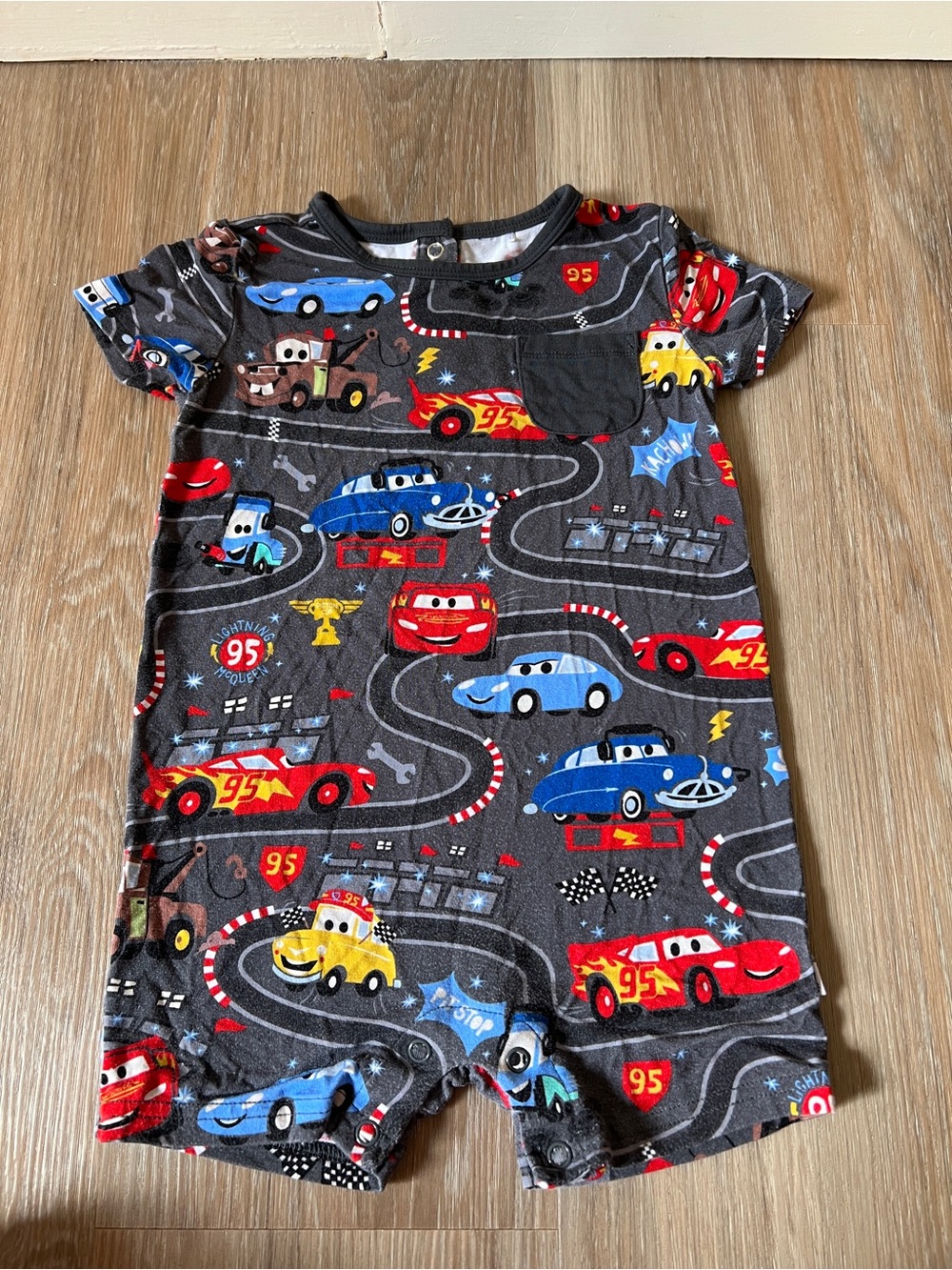 Little Sleepies Play Disney Pixar Cars Bamboo Romper 12-18M summer short sleeve